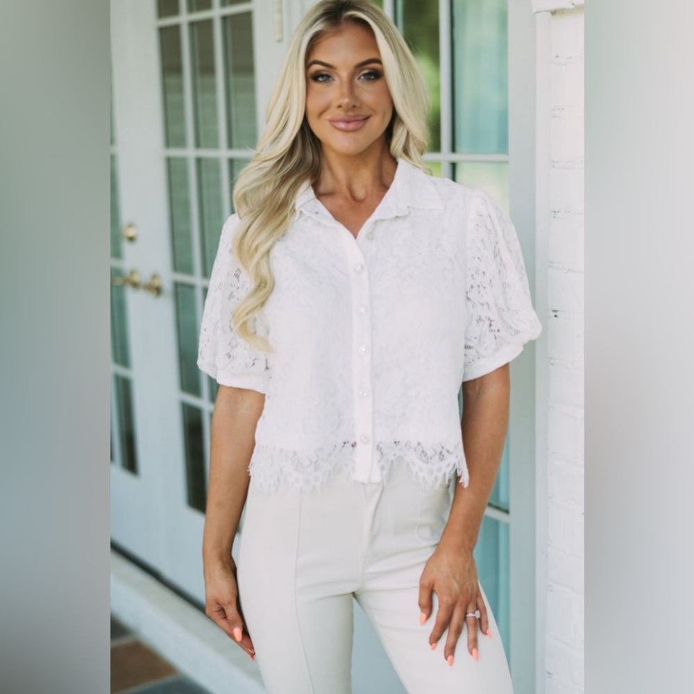 Lace Puff Sleeve Top